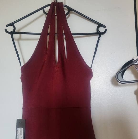 MARCIANO Guess Burgundy Red Halter Bandage Dress - Size XS, 0 - Picture 5 of 7